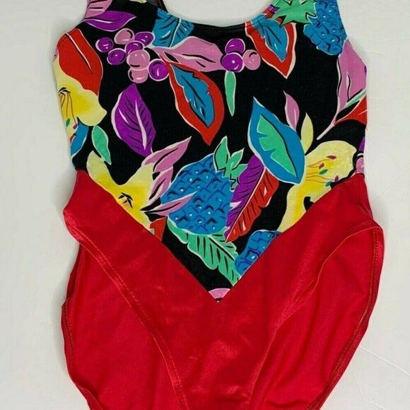 Vintage 80s Nicole Wise One Piece Swimsuit L Red - Picture 5 of 8